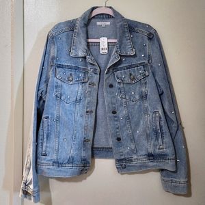 Stretch Jean Jacket with Bling Size 1X